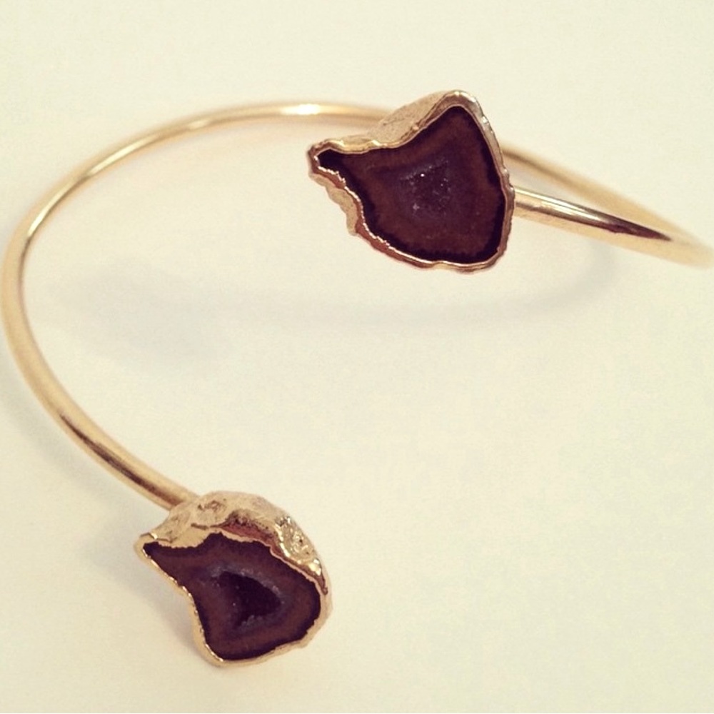 Dainty geode cuff bracelet